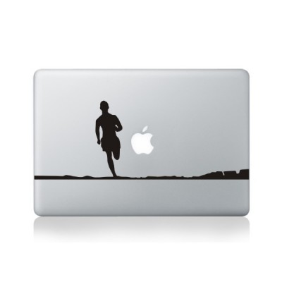 Läufer MacBook Schwartz Aufkleber